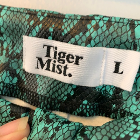 Pearl Blue Snake Print Faux Leather Pants - Picture 7 of 7